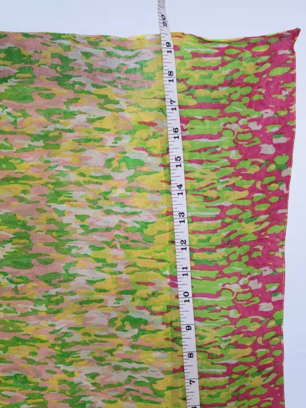 Lightweight Chiffon Multicolour Scarf with Abstract Pattern - Picture 3 of 5